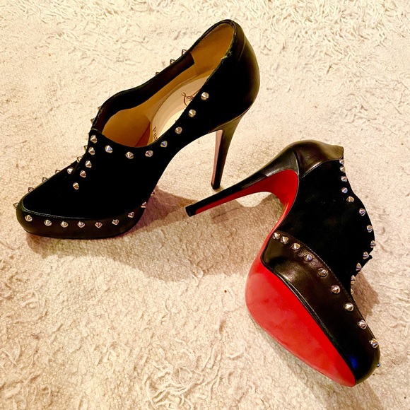 Christian Louboutin Leather Boots / Booties with Studs - Picture 1 of 9